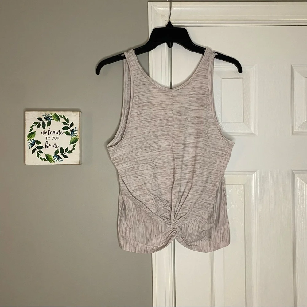 Athleta Essence Spacedye Twist Tank Top Heathered Gray Medium Women’s Workout